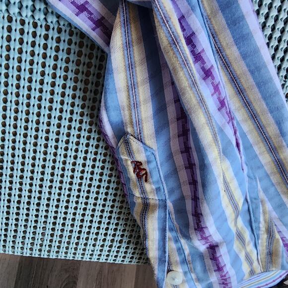 Robert Graham Men's Medium Long Sleeve Striped Shirt Classic Style - Picture 5 of 8